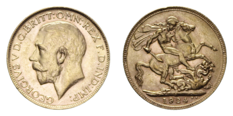 GRAN BRETAGNA GIORGIO V 1 STERLINA 1924 PERTH AU. 8 GR. qFDC