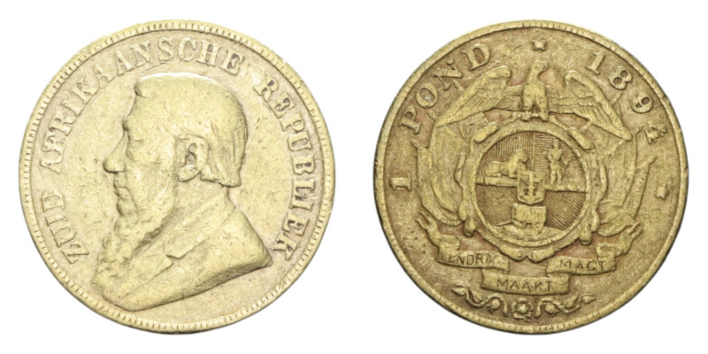 SUD AFRICA 1 STERLINA (1 POND) 1894 AU. 7,70 GR. qBB