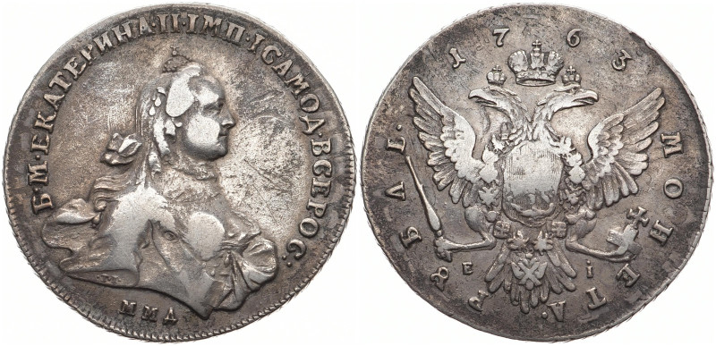 RUSSLAND GROSSFUERSTENTUM / KAISERREICH
Katharina II., 1762 - 1796. Rubel 1763 ...