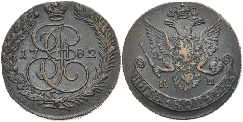 RUSSLAND GROSSFUERSTENTUM / KAISERREICH
Katharina II., 1762 - 1796. Ku.- 5 Kope...