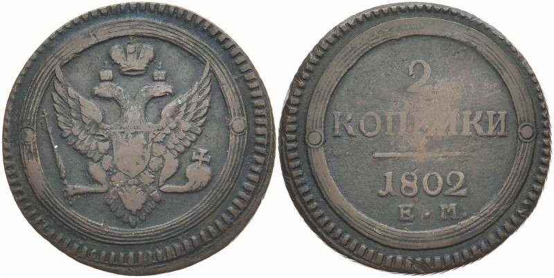 RUSSLAND GROSSFUERSTENTUM / KAISERREICH
Alexander I., 1801 - 1825. Ku.- 2 Kopek...