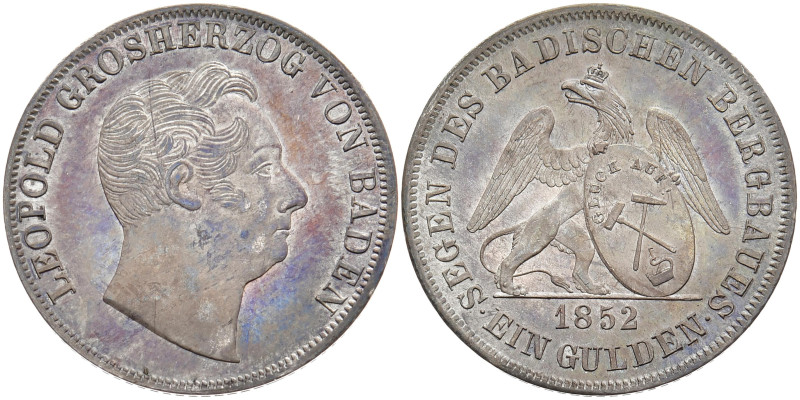 BADEN - DURLACH
Karl Leopold Friedrich, 1830 - 1852. Gulden 1852. AKS 96; J. 66...