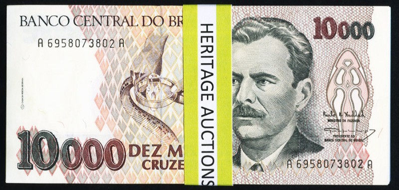 Brazil Banco Central Do Brasil 10,000 Cruzeiros ND (1993) Pick 233c 96 Examples ...