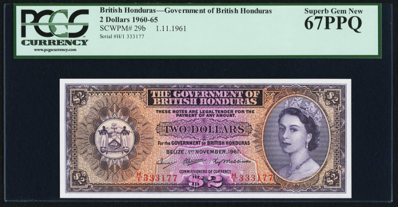 British Honduras Government of British Honduras 2 Dollars 1.11.1961 Pick 29b PCG...