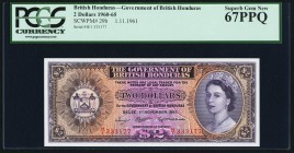 British Honduras Government of British Honduras 2 Dollars 1.11.1961 Pick 29b PCGS Superb Gem New 67PPQ. 

HID09801242017