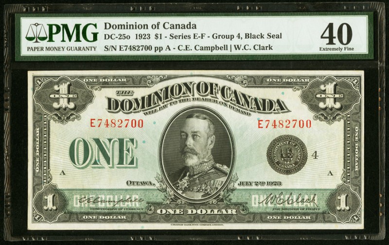 Canada Dominion of Canada 1 Dollar 2.7.1923 PMG Extremely Fine 40. 

HID09801242...