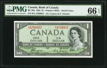 Canada Bank of Canada 1 Dollar 1954 BC-29a PMG Gem Uncirculated 66 EPQ. 

HID09801242017
