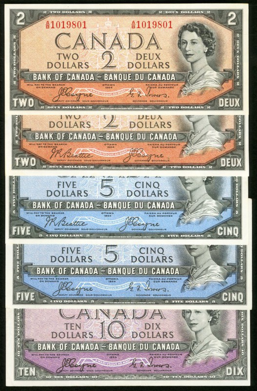 BC-30a $2 1954 Devils Face; BC-30b $2 1954 Devils Face; BC-31a $5 1954 Devils Fa...