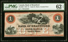 Canada Bank of Brantford 1 Dollar 1859 Ch. # 40-12-02R Remainder PMG Uncirculated 62 EPQ. 

HID09801242017