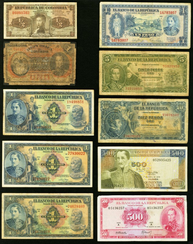 Colombia Group Lot of 10 Examples Good-Very Fine. 

HID09801242017
