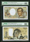 France Banque de France 200; 500 Francs 1981-86; 1979-86 Pick 155a; 156e Two Examples PMG Gem Uncirculated 66 EPQ. 

HID09801242017