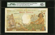 French Somaliland Banque de l'Indochine 1000 Francs ND (1938) Pick10 PMG Choice Extremely Fine 45 Net. Rust; staple holes.

HID09801242017