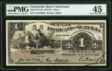 Guatemala Banco Americano de Guatemala 1 Peso 15.6.1920 Pick S111b PMG Choice Extremely Fine 45. 

HID09801242017