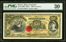Mexico Banco Nacional 50 Pesos 1910 Pick S260d PMG Very Fine 30. 

HID09801242017