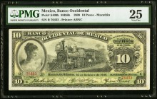 Mexico Banco Occidental 10 Pesos 1909 Pick S409b PMG Very Fine 25 Previously Mounted, Small Tears. 

HID09801242017