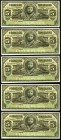 Mexico Banco de Tamaulipas 5 Pesos ND (1902-14) Pick S429r, Five Consecutive Remainders Choice Crisp Uncirculated. 

HID09801242017