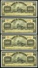 Mexico Banco de Tamaulipas 100 Pesos ND (1902-14) Pick S433r2, Four Remainders Choice About Uncirculated or Better. One example has minor staining.

H...
