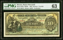 Mexico Banco Mercantil de Yucatan 10 Pesos 28.5.1904 Pick S454a PMG Choice Uncirculated 63. Toning.

HID09801242017