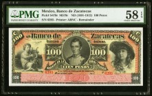 Mexico Banco De Zacatecas 100 Pesos ND (1891-1912) Pick S479r Remainder PMG Choice About Unc 58 EPQ. 

HID09801242017