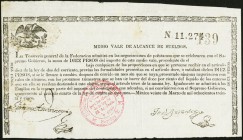 Mexico Pay Advance Note 10 Pesos 22.1.1836 Pick Unlisted About Uncirculated. Punch hole cancelled.

HID09801242017