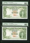 New Zealand Reserve Bank of New Zealand 10 Pounds ND (1967) Pick 161d Two Consecutive Examples PMG Gem Uncirculated 66 EPQ. 

HID09801242017