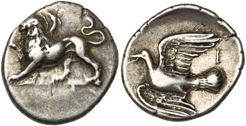 SICYONIE, SICYONE, AR drachme, vers 360-330 av. J.-C. D/ Chimère allant à g. Ent...