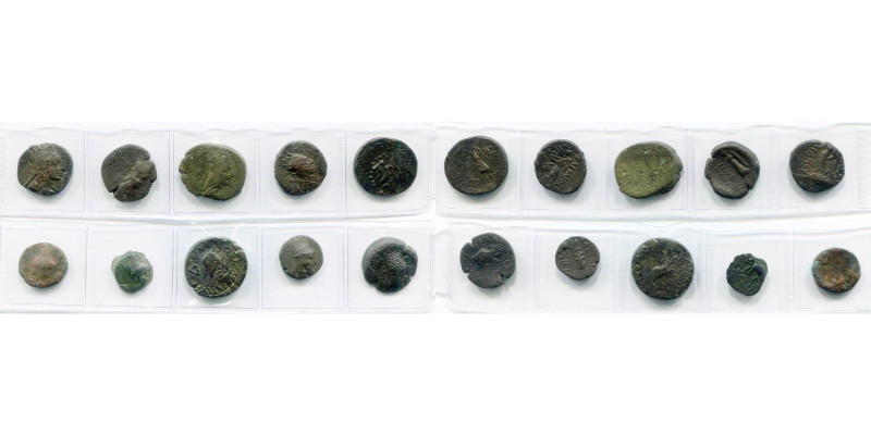 ROYAUME D'ARMENIE, lot de 10 bronzes: Tigrane le Jeune, 4 chalques, R/ Niké; Art...