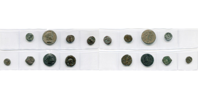 lot de 8 p.: Lydie, Sardes, petit bronze, T. d'Apollon/Massue; Pisidie, Termesso...