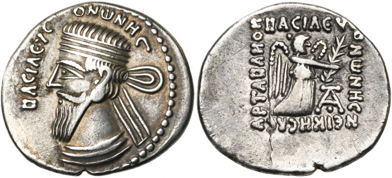 ROYAUME PARTHE, Vonones Ier (8-12), AR drachme, Ecbatane. D/ ΒΑΣΙΛΕΩΣ ΟΝΩΝΗΣ B. ...