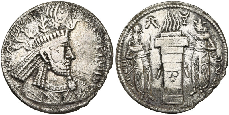 ROYAUME SASSANIDE, Narseh (293-303), AR drahm. D/ B. cour. à d. Légende interrom...