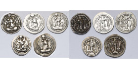ROYAUME SASSANIDE, Peroz (457-483), lot de 5 drahms: AM, AT, AW, KL, NY.

Très Beau / Very Fine