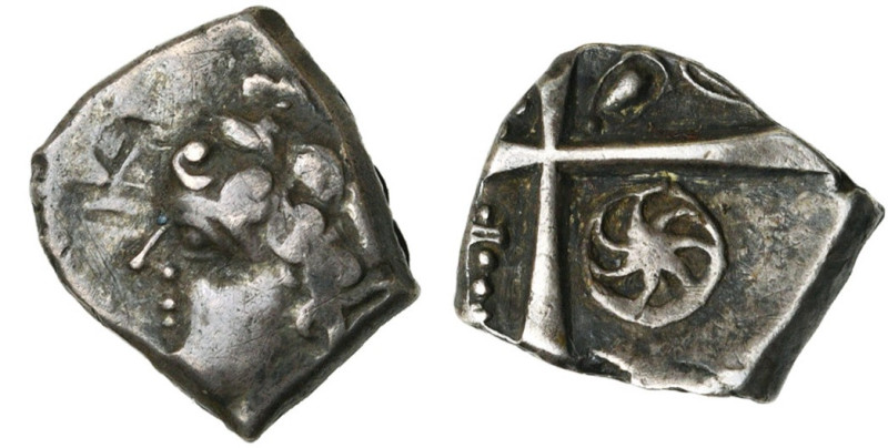 GAULE CELTIQUE, Petrocorii, AR drachme, 200-100 av. J.-C. Type flamboyant. D/ T....
