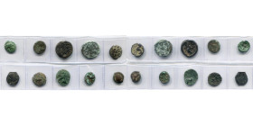 GAULE BELGIQUE, lot de 10 bronzes, dont: Ambiani, au cheval et au sanglier; Bellovaci, type de Bracquemont; Nervii, potin au rameau; Remi, potin au pe...
