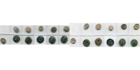 lot de 11 p.: Lingones, quinaire Kaletedou (4); Aedui, quinaire à la tête casquée (2); Remi, potin au bandeau; Leuci, potin au sanglier (2, t. diad. e...
