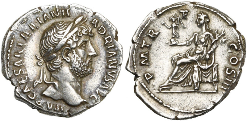 HADRIEN (117-138), AR denier, 121-123, Rome. D/ IMP CAESAR TRAIAN H-ADRIANVS AVG...