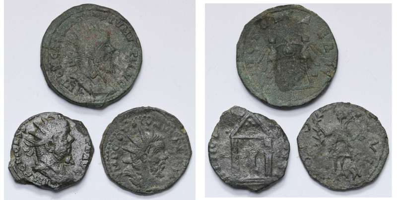 POSTUME (259-268), lot de 3 doubles sesterces: R/ Deux Victoires autour d'un tro...