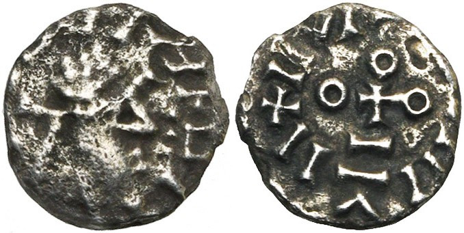 ANGLO-SAXONS, AR sceat, vers 680-710. Série F ("Cross on steps"). Type 24b var. ...