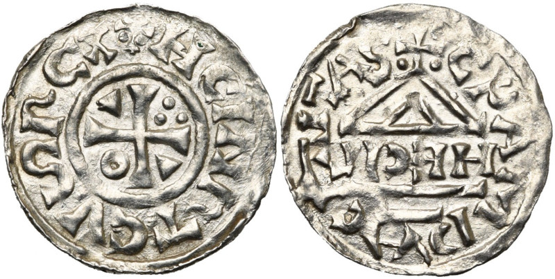 ALLEMAGNE, CHAM, atelier royal, Heinrich II (IV) (1002-1024), AR denier au templ...
