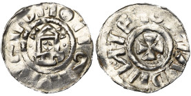 ALLEMAGNE, MAGDEBOURG, AR denier anonyme (Sachsenpfennig), début du 11e s. D/ Eglise avec une croisette au centre. R/ Croix. Mehl 30; Dan. 1330. 1,15 ...