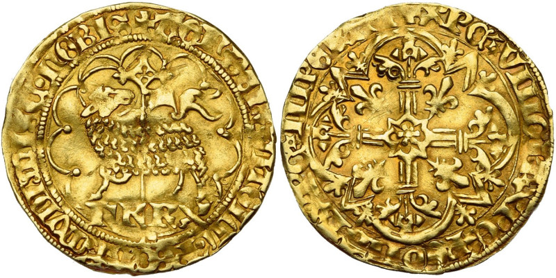ALLEMAGNE, MÖRS, Comté, Friedrich III (1417-1448), AR agnel d'or, s.d. (1419). I...