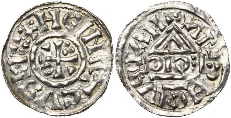 ALLEMAGNE, NABBURG, atelier royal, Heinrich II (IV) (1002-1024), AR denier au te...