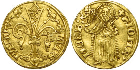 ALLEMAGNE, PALATINAT, Ruprecht Ier der Rote (1353-1390), AV florin d'or au type florentin, s.d. (1359-1368), Heidelberg. D/ + RVPER-RT DVX Grande fleu...