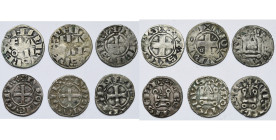 FRANCE, Royaume, lot de 6 p.: Philippe II Auguste (1180-1223), denier, Paris, Montreuil-sur-Mer, Saint-Martin de Tours; Louis VIII (1223-1226) ou Loui...