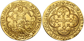 FRANCE, Royaume, Philippe VI de Valois (1328-1350), AV ange d'or. Reproduction moderne de la Monnaie de Paris. D/ L'archange saint Michel deb. de f. s...