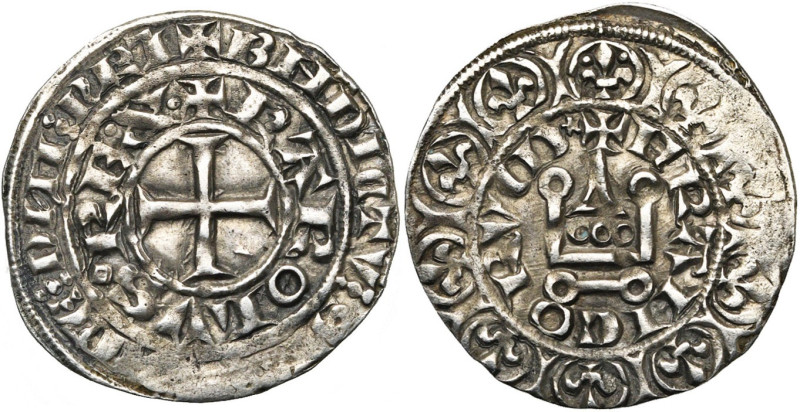FRANCE, Royaume, Charles IV le Bel (1322-1328), AR maille blanche, 3e émission (...