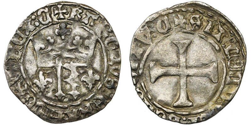 FRANCE, Royaume, Charles VII (1422-1461), AR petit blanc au K, dit "des gens d'a...