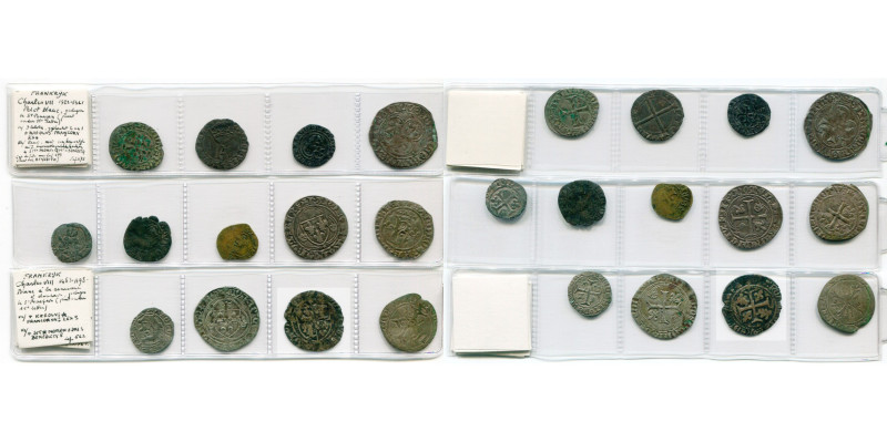 FRANCE, Royaume, lot de 13 p.: Charles VII (1422-1461), petit blanc aux lis, Sai...