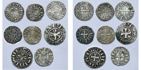 FRANCE, lot de 8 p.: Nevers, denier au type immobilisé au nom de Louis IV d'Outremer, 11e s.; Hervé de Donzy (1199-1223), denier; Souvigny (prieuré de...