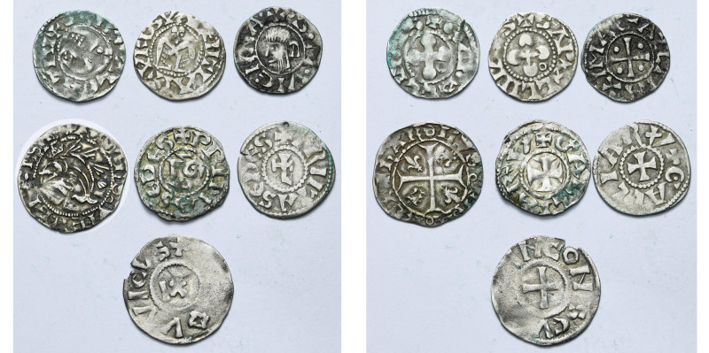 FRANCE, lot de 7 p.: Valence, denier anonyme, 12e-13e s. (2); Vienne, denier ano...