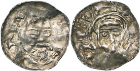 FRANCE, STRASBOURG, Henri III, empereur (1046-1056), AR denier à la Vierge. D/ B. barbu et couronné de f. R/ B. de la Vierge de f. Dan. 709 (Hildeshei...